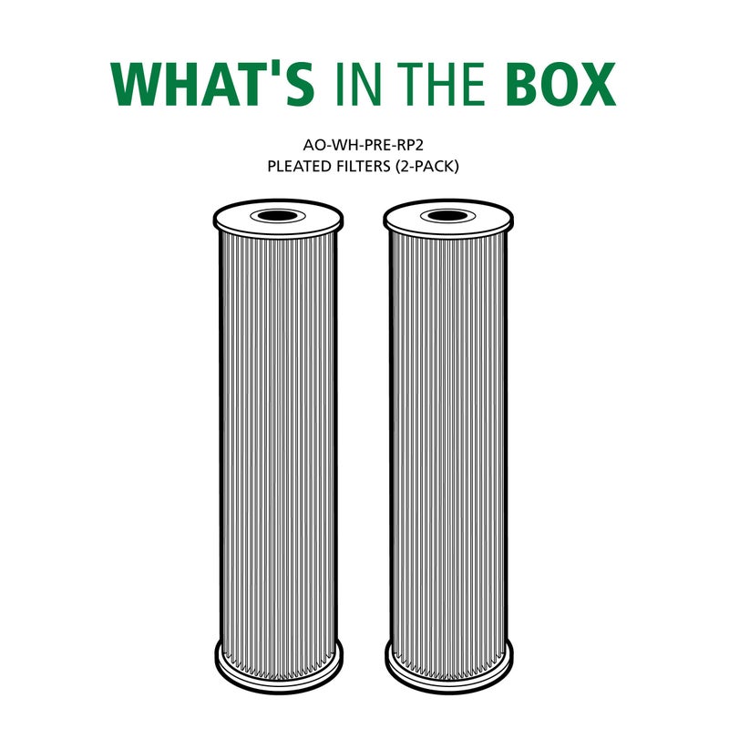 AO Smith 2.5"x10" 20 Micron Sediment Water Filter Replacement Cartridge - 2 Pack - For Whole House Filtration Systems - AO-WH-PRE-RP2 - Image 2